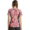 Cherokee iFlex Women Scrubs Top V-Neck Knit Panel CK641(Retro Blooms)