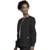 Cherokee scrubs jacket for women, Snap Front Warm-Up Jacket with 3 Pockets and Easy Care – 4350(Black)