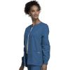 Cherokee scrubs jacket for women, Snap Front Warm-Up Jacket with 3 Pockets and Easy Care – 4350(Caribbean Blue)