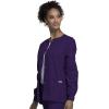 Cherokee scrubs jacket for women, Snap Front Warm-Up Jacket with 3 Pockets and Easy Care – 4350(Eggplant)