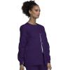 Cherokee scrubs jacket for women, Snap Front Warm-Up Jacket with 3 Pockets and Easy Care – 4350(Eggplant)