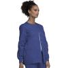 Cherokee scrubs jacket for women, Snap Front Warm-Up Jacket with 3 Pockets and Easy Care – 4350(Galaxy Blue)
