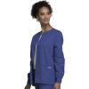 Cherokee scrubs jacket for women, Snap Front Warm-Up Jacket with 3 Pockets and Easy Care – 4350(Galaxy Blue)