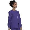 Cherokee scrubs jacket for women, Snap Front Warm-Up Jacket with 3 Pockets and Easy Care – 4350(Grape)