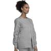 Cherokee scrubs jacket for women, Snap Front Warm-Up Jacket with 3 Pockets and Easy Care – 4350(Gray)
