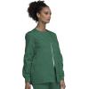 Cherokee scrubs jacket for women, Snap Front Warm-Up Jacket with 3 Pockets and Easy Care – 4350(Hunter)