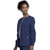 Cherokee scrubs jacket for women, Snap Front Warm-Up Jacket with 3 Pockets and Easy Care – 4350(Navy)