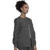 Cherokee scrubs jacket for women, Snap Front Warm-Up Jacket with 3 Pockets and Easy Care – 4350(Pewter)