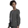 Cherokee scrubs jacket for women, Snap Front Warm-Up Jacket with 3 Pockets and Easy Care – 4350(Pewter)