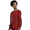 Cherokee scrubs jacket for women, Snap Front Warm-Up Jacket with 3 Pockets and Easy Care – 4350(Red)