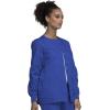 Cherokee scrubs jacket for women, Snap Front Warm-Up Jacket with 3 Pockets and Easy Care – 4350(Royal)