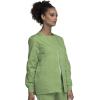 Cherokee scrubs jacket for women, Snap Front Warm-Up Jacket with 3 Pockets and Easy Care – 4350(Sage Green)