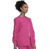 Cherokee scrubs jacket for women, Snap Front Warm-Up Jacket with 3 Pockets and Easy Care – 4350(Shocking Pink)