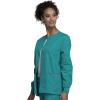 Cherokee scrubs jacket for women, Snap Front Warm-Up Jacket with 3 Pockets and Easy Care – 4350(Teal Blue)