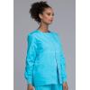 Cherokee scrubs jacket for women, Snap Front Warm-Up Jacket with 3 Pockets and Easy Care – 4350(Turquoise)