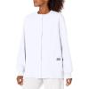 Cherokee scrubs jacket for women, Snap Front Warm-Up Jacket with 3 Pockets and Easy Care – 4350(White)