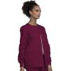 Cherokee scrubs jacket for women, Snap Front Warm-Up Jacket with 3 Pockets and Easy Care – 4350(Wine)