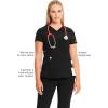 Infinity Cherokee V-Neck Women’s Nurse Scrub Top, 4-Way Stretch, Superior Performance and Comfort CK623A(Black)