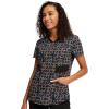 Infinity Contemporary Women’s V-Neck Print Scrub Top with 2 Pockets, Back Princess Seams, Shirttail Hem & Side Vents – CK771(Links of Love)