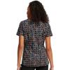 Infinity Contemporary Women’s V-Neck Print Scrub Top with 2 Pockets, Back Princess Seams, Shirttail Hem & Side Vents – CK771(Links of Love)