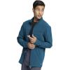 Infinity Men’s Zip Front Jacket Modern Fit Rib-Knit Panels with 3 Pockets and Knit Sleeve Panel CK332A(Caribbean Blue)