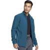 Infinity Men’s Zip Front Jacket Modern Fit Rib-Knit Panels with 3 Pockets and Knit Sleeve Panel CK332A(Caribbean Blue)