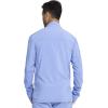 Infinity Men’s Zip Front Jacket Modern Fit Rib-Knit Panels with 3 Pockets and Knit Sleeve Panel CK332A(Ciel)