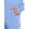 Infinity Men’s Zip Front Jacket Modern Fit Rib-Knit Panels with 3 Pockets and Knit Sleeve Panel CK332A(Ciel)