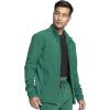 Infinity Men’s Zip Front Jacket Modern Fit Rib-Knit Panels with 3 Pockets and Knit Sleeve Panel CK332A(Hunter Green)