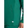 Infinity Men’s Zip Front Jacket Modern Fit Rib-Knit Panels with 3 Pockets and Knit Sleeve Panel CK332A(Hunter Green)