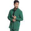 Infinity Men’s Zip Front Jacket Modern Fit Rib-Knit Panels with 3 Pockets and Knit Sleeve Panel CK332A(Hunter Green)