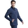 Infinity Men’s Zip Front Jacket Modern Fit Rib-Knit Panels with 3 Pockets and Knit Sleeve Panel CK332A(Navy)