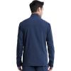 Infinity Men’s Zip Front Jacket Modern Fit Rib-Knit Panels with 3 Pockets and Knit Sleeve Panel CK332A(Navy)