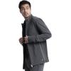 Infinity Men’s Zip Front Jacket Modern Fit Rib-Knit Panels with 3 Pockets and Knit Sleeve Panel CK332A(Pewter)
