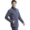Infinity Men’s Zip Front Jacket Modern Fit Rib-Knit Panels with 3 Pockets and Knit Sleeve Panel CK332A(Pewter)