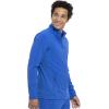 Infinity Men’s Zip Front Jacket Modern Fit Rib-Knit Panels with 3 Pockets and Knit Sleeve Panel CK332A(Royal)