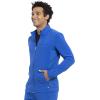 Infinity Men’s Zip Front Jacket Modern Fit Rib-Knit Panels with 3 Pockets and Knit Sleeve Panel CK332A(Royal)