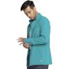 Infinity Men’s Zip Front Jacket Modern Fit Rib-Knit Panels with 3 Pockets and Knit Sleeve Panel CK332A(Teal Blue)