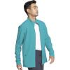 Infinity Men’s Zip Front Jacket Modern Fit Rib-Knit Panels with 3 Pockets and Knit Sleeve Panel CK332A(Teal Blue)