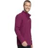 Infinity Men’s Zip Front Jacket Modern Fit Rib-Knit Panels with 3 Pockets and Knit Sleeve Panel CK332A(Wine)