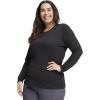 Infinity Women Long Sleeve Underscrub Knit Tee with Round Neckline Scrub T-Shirt – CK782(Black)