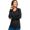 Infinity Women Long Sleeve Underscrub Knit Tee with Round Neckline Scrub T-Shirt – CK782(Black)