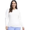 Infinity Women Long Sleeve Underscrub Knit Tee with Round Neckline Scrub T-Shirt – CK782(White)