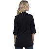 Infinity Women’s Zip Front Tunic Scrub Top – Mandarin Collar V-Neck with 3 Pockets, 360° Stretch & Moisture-Wicking – CK952A(Black)