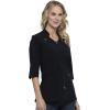 Infinity Women’s Zip Front Tunic Scrub Top – Mandarin Collar V-Neck with 3 Pockets, 360° Stretch & Moisture-Wicking – CK952A(Black)