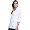 Infinity Women’s Zip Front Tunic Scrub Top – Mandarin Collar V-Neck with 3 Pockets, 360° Stretch & Moisture-Wicking – CK952A(White)