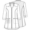 Infinity Women’s Zip Front Tunic Scrub Top – Mandarin Collar V-Neck with 3 Pockets, 360° Stretch & Moisture-Wicking – CK952A(White)