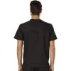 Men Scrubs Set Workwear Revolution WW690 Tuckable V-Neck Top & WW140 Fly Front Pant, Black- 2XL Top / 2XL Pant