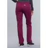 Workwear Core Stretch Women Scrubs Pant Mid Rise Straight Leg Drawstring 4203(Wine)