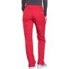 Workwear Originals Women Scrubs Pant Mid Rise Straight Leg Pull-on Cargo WW210(Red)